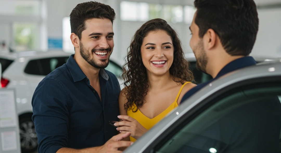 Pessoa entregando a chave de um carro